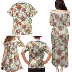 Little Corella Australia Cockatoo Family Matching Puletasi and Hawaiian Shirt Cacatua Sanguinea Banksia Seamless White - Aussie Hoodie