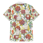 Little Corella Australia Cockatoo Family Matching Summer Maxi Dress and Hawaiian Shirt Cacatua Sanguinea Banksia Seamless White - Aussie Hoodie