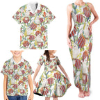 Little Corella Australia Cockatoo Family Matching Tank Maxi Dress and Hawaiian Shirt Cacatua Sanguinea Banksia Seamless White - Aussie Hoodie