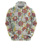 Little Corella Australia Cockatoo Hoodie Cacatua Sanguinea Banksia Seamless White - Aussie Hoodie