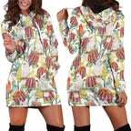 Little Corella Australia Cockatoo Hoodie Dress Cacatua Sanguinea Banksia Seamless White - Aussie Hoodie