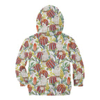 Little Corella Australia Cockatoo Kid Hoodie Cacatua Sanguinea Banksia Seamless White - Aussie Hoodie