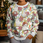 Little Corella Australia Cockatoo Kid Ugly Christmas Sweater Cacatua Sanguinea Banksia Seamless White - Aussie Hoodie