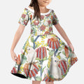 Little Corella Australia Cockatoo Kid Short Sleeve Dress Cacatua Sanguinea Banksia Seamless White - Aussie Hoodie