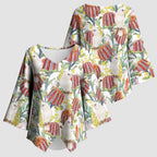 Little Corella Australia Cockatoo Kimono Sleeve Blouse Cacatua Sanguinea Banksia Seamless White - Aussie Hoodie