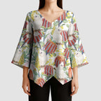Little Corella Australia Cockatoo Kimono Sleeve Blouse Cacatua Sanguinea Banksia Seamless White - Aussie Hoodie