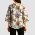 Little Corella Australia Cockatoo Kimono Sleeve Blouse Cacatua Sanguinea Banksia Seamless White - Aussie Hoodie