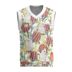 Little Corella Australia Cockatoo Christmas Knitted V-Neck Vest Cacatua Sanguinea Banksia Seamless White - Aussie Hoodie