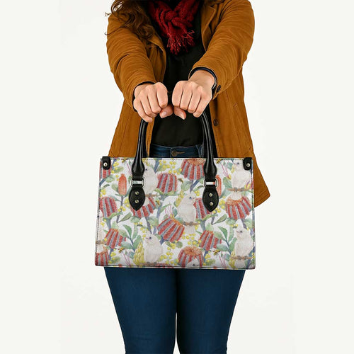 Little Corella Australia Cockatoo Leather Bag Cacatua Sanguinea Banksia Seamless White - Aussie Hoodie