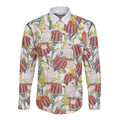 Little Corella Australia Cockatoo Long Sleeve Button Shirt Cacatua Sanguinea Banksia Seamless White - Aussie Hoodie