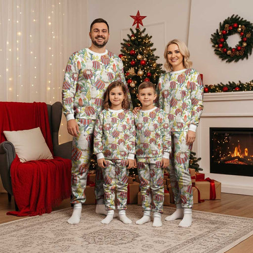 Little Corella Australia Cockatoo Christmas Pajama Set Cacatua Sanguinea Banksia Seamless White - Aussie Hoodie
