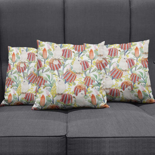 Little Corella Australia Cockatoo Pillow Cover Cacatua Sanguinea Banksia Seamless White - Aussie Hoodie
