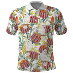 Little Corella Australia Cockatoo Polo Shirt Cacatua Sanguinea Banksia Seamless White - Aussie Hoodie