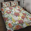 Little Corella Australia Cockatoo Quilt Bed Set Cacatua Sanguinea Banksia Seamless White - Aussie Hoodie