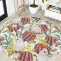 Little Corella Australia Cockatoo Round Carpet Cacatua Sanguinea Banksia Seamless White - Aussie Hoodie