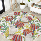 Little Corella Australia Cockatoo Round Carpet Cacatua Sanguinea Banksia Seamless White - Aussie Hoodie