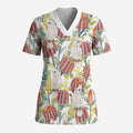 Little Corella Australia Cockatoo Scrub Top Cacatua Sanguinea Banksia Seamless White - Aussie Hoodie