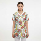 Little Corella Australia Cockatoo Scrub Top Cacatua Sanguinea Banksia Seamless White - Aussie Hoodie