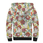 Little Corella Australia Cockatoo Sherpa Hoodie Cacatua Sanguinea Banksia Seamless White - Aussie Hoodie