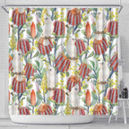 Little Corella Australia Cockatoo Shower Curtain Cacatua Sanguinea Banksia Seamless White - Aussie Hoodie