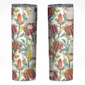 Little Corella Australia Cockatoo Skinny Tumbler Cacatua Sanguinea Banksia Seamless White - Aussie Hoodie