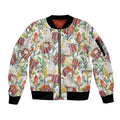 Little Corella Australia Cockatoo Sleeve Zip Bomber Jacket Cacatua Sanguinea Banksia Seamless White - Aussie Hoodie