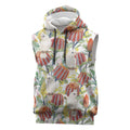 Little Corella Australia Cockatoo Sleeveless Hoodie Cacatua Sanguinea Banksia Seamless White - Aussie Hoodie