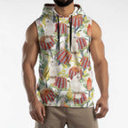Little Corella Australia Cockatoo Sleeveless Hoodie Cacatua Sanguinea Banksia Seamless White - Aussie Hoodie