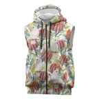 Little Corella Australia Cockatoo Sleeveless Zip Hoodie Cacatua Sanguinea Banksia Seamless White LT14