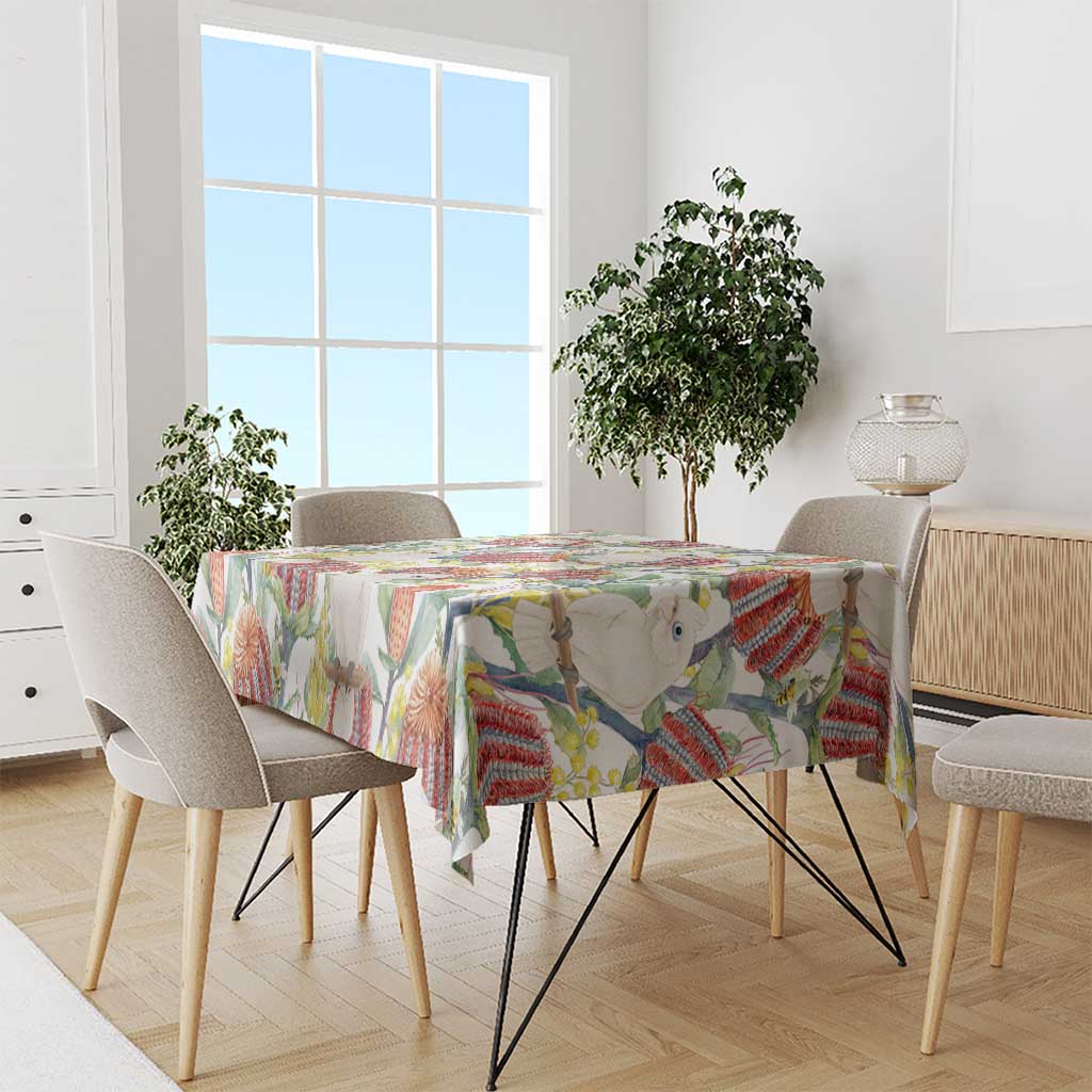 Little Corella Australia Cockatoo Tablecloth Cacatua Sanguinea Banksia Seamless White - Aussie Hoodie