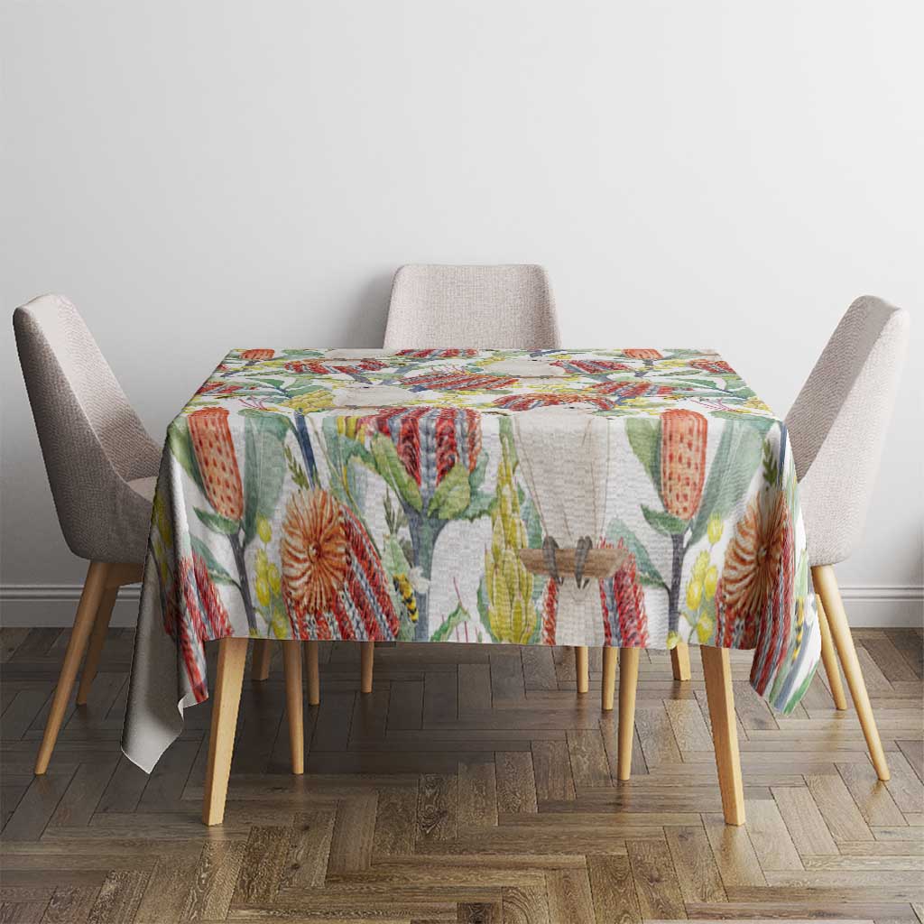 Little Corella Australia Cockatoo Tablecloth Cacatua Sanguinea Banksia Seamless White - Aussie Hoodie