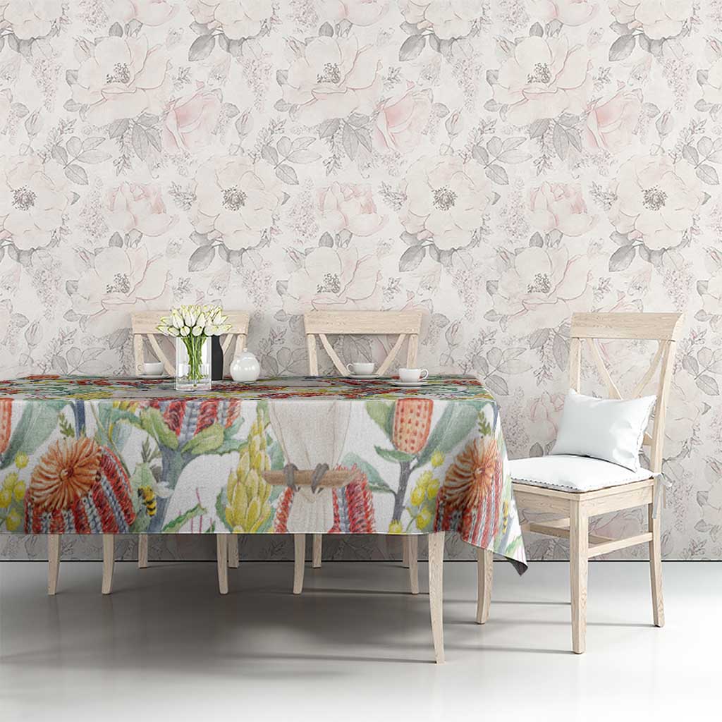 Little Corella Australia Cockatoo Tablecloth Cacatua Sanguinea Banksia Seamless White - Aussie Hoodie