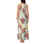 Little Corella Australia Cockatoo Tank Maxi Dress Cacatua Sanguinea Banksia Seamless White - Aussie Hoodie