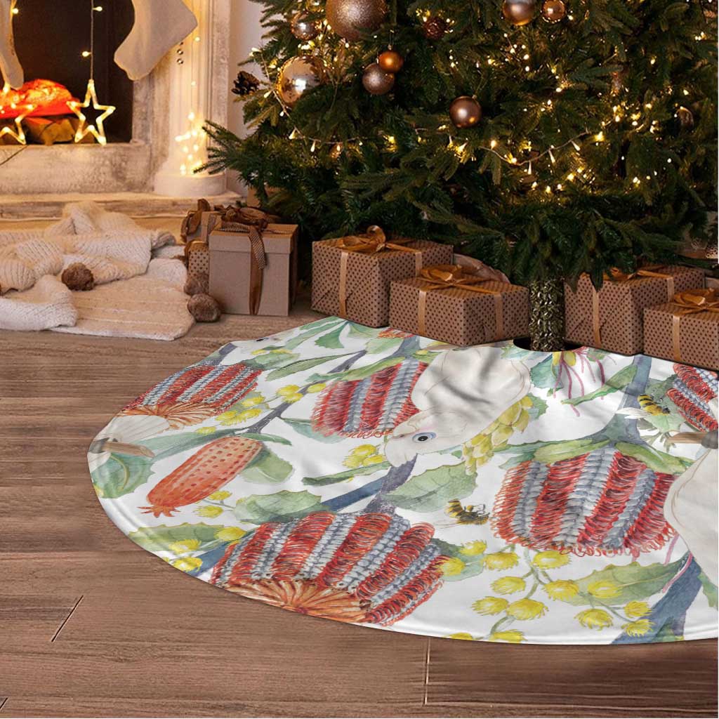 Little Corella Australia Cockatoo Tree Skirt Cacatua Sanguinea Banksia Seamless White - Aussie Hoodie