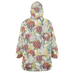 Little Corella Australia Cockatoo Wearable Blanket Hoodie Cacatua Sanguinea Banksia Seamless White - Aussie Hoodie