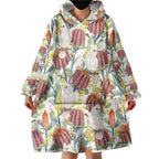 Little Corella Australia Cockatoo Wearable Blanket Hoodie Cacatua Sanguinea Banksia Seamless White - Aussie Hoodie