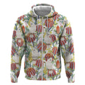 Little Corella Australia Cockatoo Zip Hoodie Cacatua Sanguinea Banksia Seamless White - Aussie Hoodie