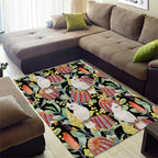 Little Corella Australia Cockatoo Area Rug Cacatua Sanguinea Banksia Seamless Black - Aussie Hoodie