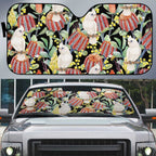 Little Corella Australia Cockatoo Auto Sun Shade Cacatua Sanguinea Banksia Seamless Black - Aussie Hoodie