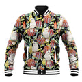 Little Corella Australia Cockatoo Baseball Jacket Cacatua Sanguinea Banksia Seamless Black - Aussie Hoodie
