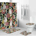 Little Corella Australia Cockatoo Bathroom Set Cacatua Sanguinea Banksia Seamless Black - Aussie Hoodie