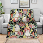 Little Corella Australia Cockatoo Blanket Cacatua Sanguinea Banksia Seamless Black - Aussie Hoodie