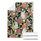 Little Corella Australia Cockatoo Blanket Cacatua Sanguinea Banksia Seamless Black - Aussie Hoodie