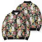 Little Corella Australia Cockatoo Bomber Puffer Jacket Cacatua Sanguinea Banksia Seamless Black - Aussie Hoodie