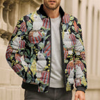 Little Corella Australia Cockatoo Bomber Puffer Jacket Cacatua Sanguinea Banksia Seamless Black - Aussie Hoodie