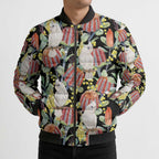 Little Corella Australia Cockatoo Bomber Puffer Jacket Cacatua Sanguinea Banksia Seamless Black - Aussie Hoodie