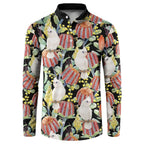 Little Corella Australia Cockatoo Button Sweatshirt Cacatua Sanguinea Banksia Seamless Black - Aussie Hoodie