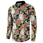 Little Corella Australia Cockatoo Button Sweatshirt Cacatua Sanguinea Banksia Seamless Black - Aussie Hoodie