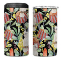 Little Corella Australia Cockatoo 4 in 1 Can Cooler Tumbler Cacatua Sanguinea Banksia Seamless Black - Aussie Hoodie