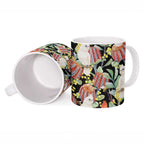 Little Corella Australia Cockatoo Ceramic Mug Cacatua Sanguinea Banksia Seamless Black - Aussie Hoodie